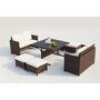 Voir la diapositive 3 : CONCEPT USINE Salon de jardin encastrable 8 places en résine marron- blanc NOUMÉA