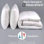 DODO Pack Climarelle® Thermorégulation couette TEMPEREE+oreiller. Coloris disponibles : Blanc