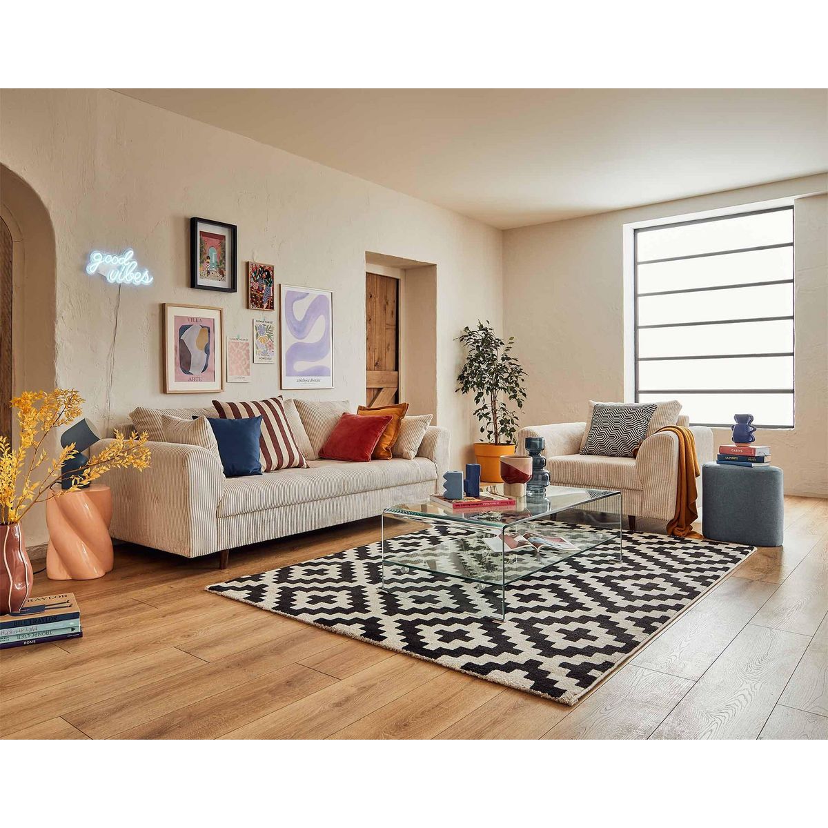 LISA DESIGN Rune - fauteuil - en velours côtelé