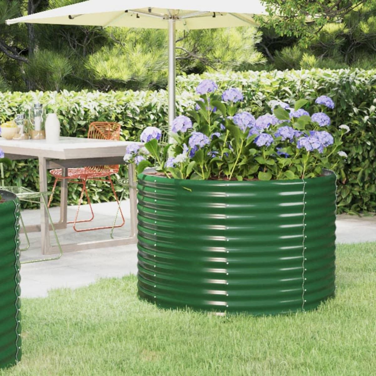 VIDAXL Lit sureleve de jardin Acier enduit de poudre 100x100x68cm Vert