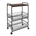 The Home Deco Factory Desserte à roulettes étagère 2 tiroirs