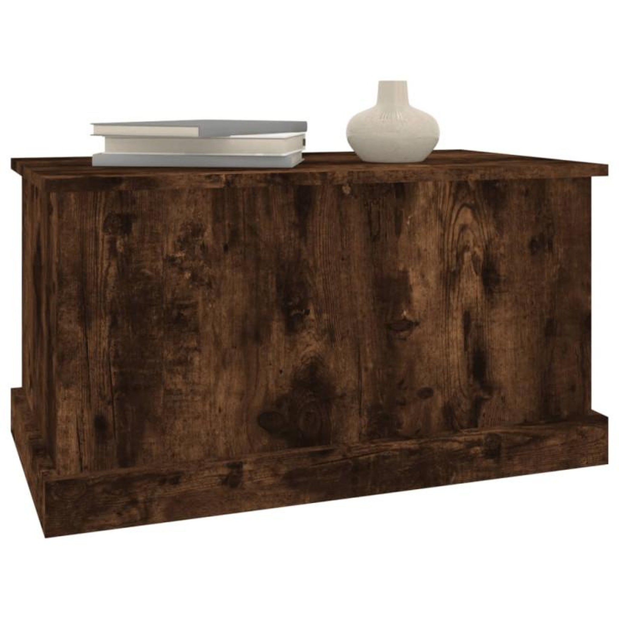 Voir la diapositive 4 : VIDAXL Boîte de rangement chêne fumé 70x40x38 cm bois d ingénierie