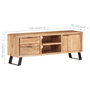 Voir la diapositive 6 : VIDAXL Meuble TV 120x30x42 cm Bois massif d'acacia avec bord naturel