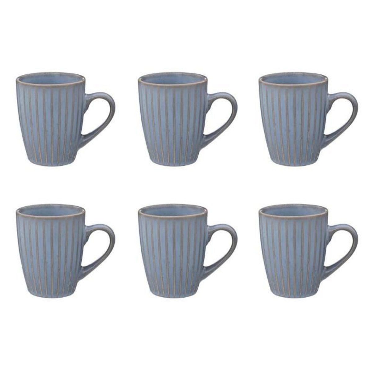 SECRET DE GOURMET Lot de 6 Mugs en Céramique  Seav  38cl Bleu