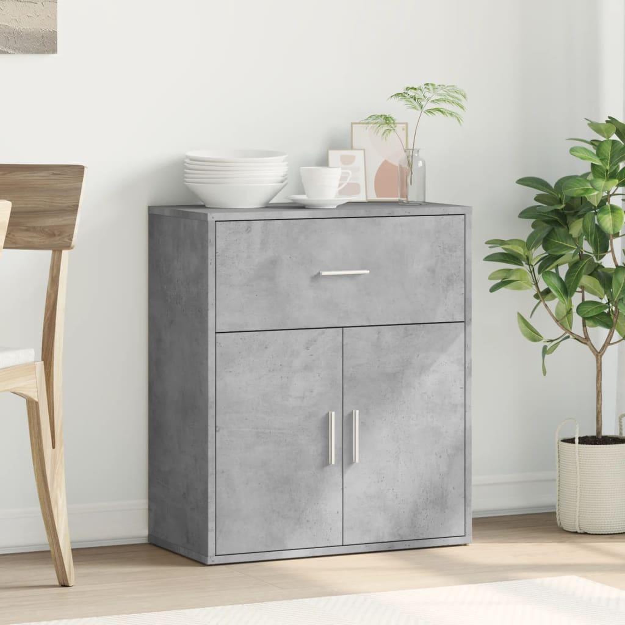 Voir la diapositive 3 : VIDAXL Buffet gris beton 60x31x70 cm bois d'ingenierie