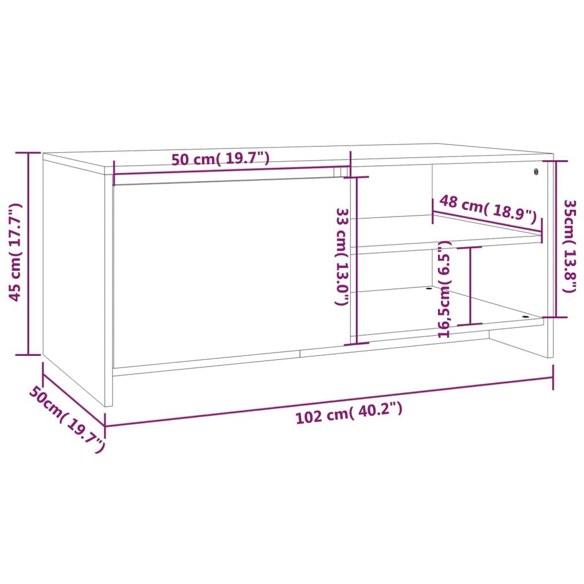 Voir la diapositive 6 : VIDAXL Table basse Chene fume 102x50x45 cm Bois d'ingenierie
