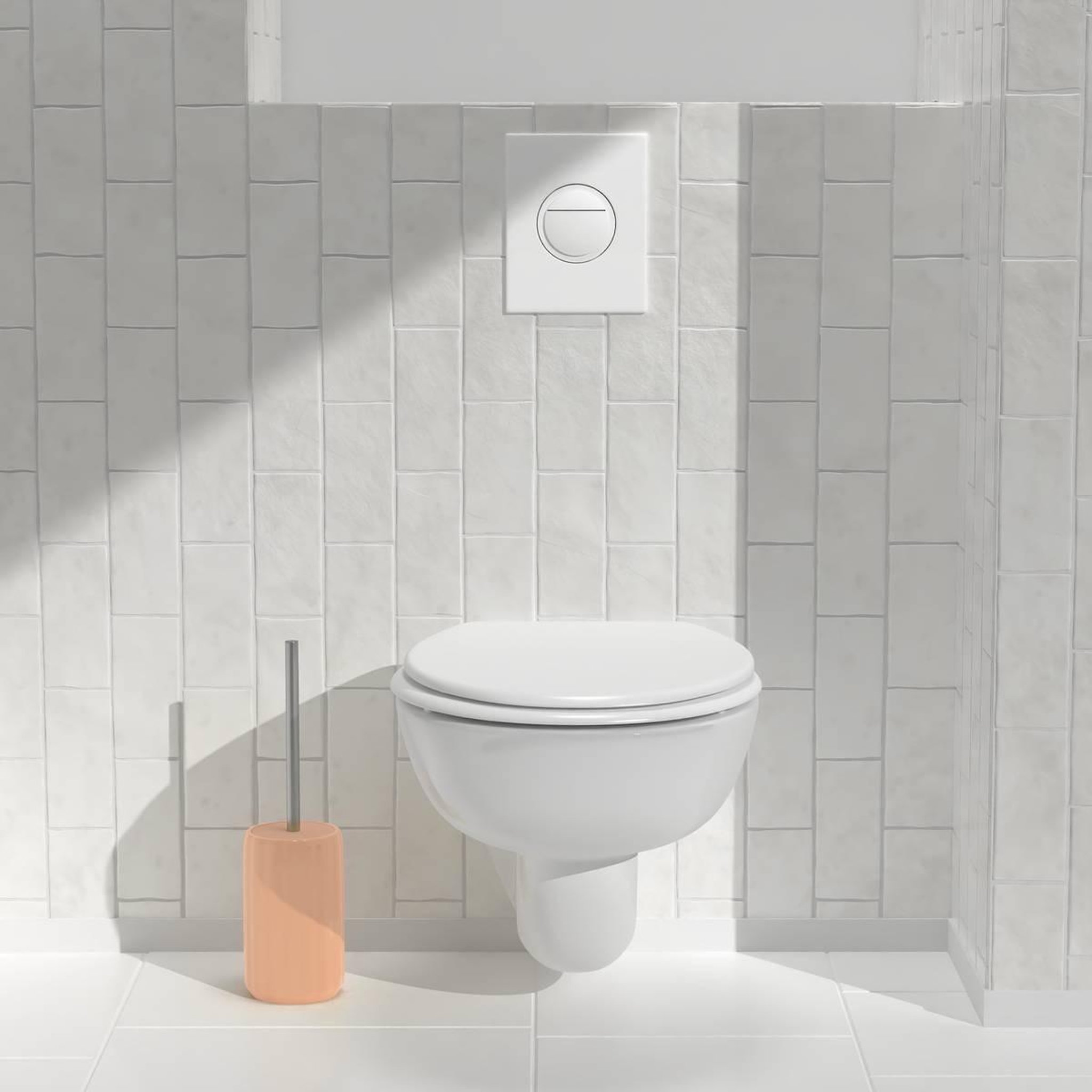 Voir la diapositive 5 : FIVE Brosse wc en grès  suny colorama  40cm rose blush