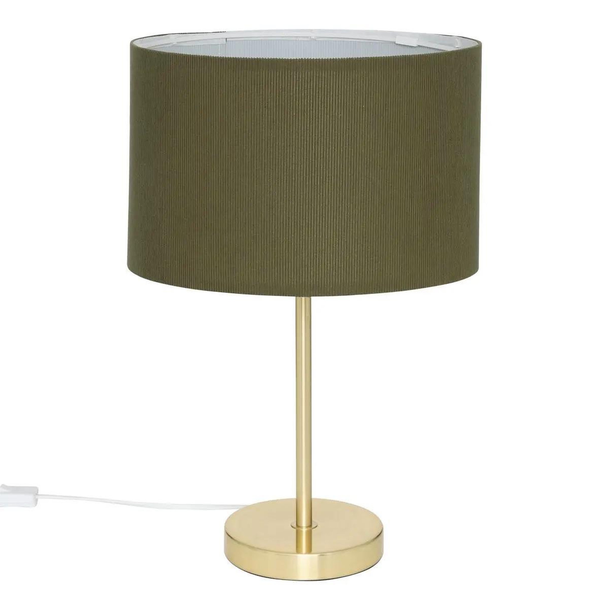 Voir la diapositive 3 : ATMOSPHERA Abat-jour côtelé  beline  30cm kaki