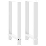 VIDAXL Pieds de table basse blanc 2 pcs 40x(90-91) cm acier