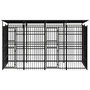 Voir la diapositive 2 : VIDAXL Chenil d'exterieur avec toit pour chiens Acier 7,37 m²