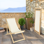Voir la diapositive 6 : ID MARKET Lot de 2 chaises longues pliantes chilienne bois toile écrue
