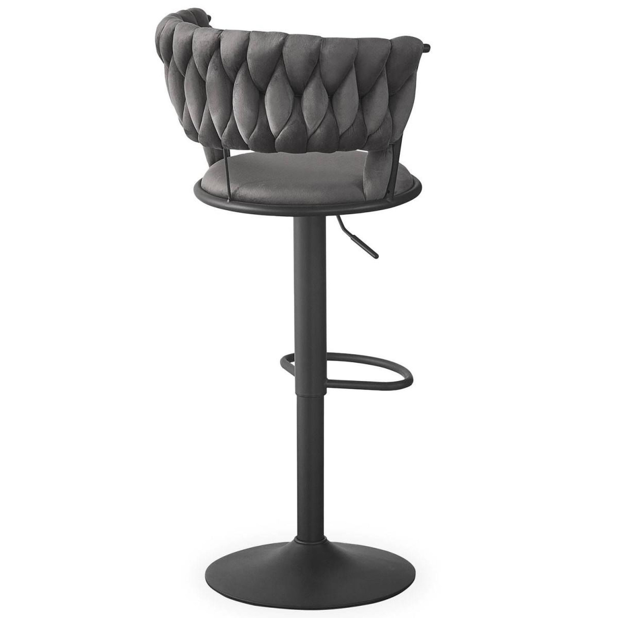 Voir la diapositive 6 : Paris Prix Lot de 2 chaises de bar en velours  odyssée  87-109cm gris