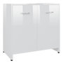 Voir la diapositive 2 : VIDAXL Armoire de salle de bain Blanc brillant Bois d'ingenierie