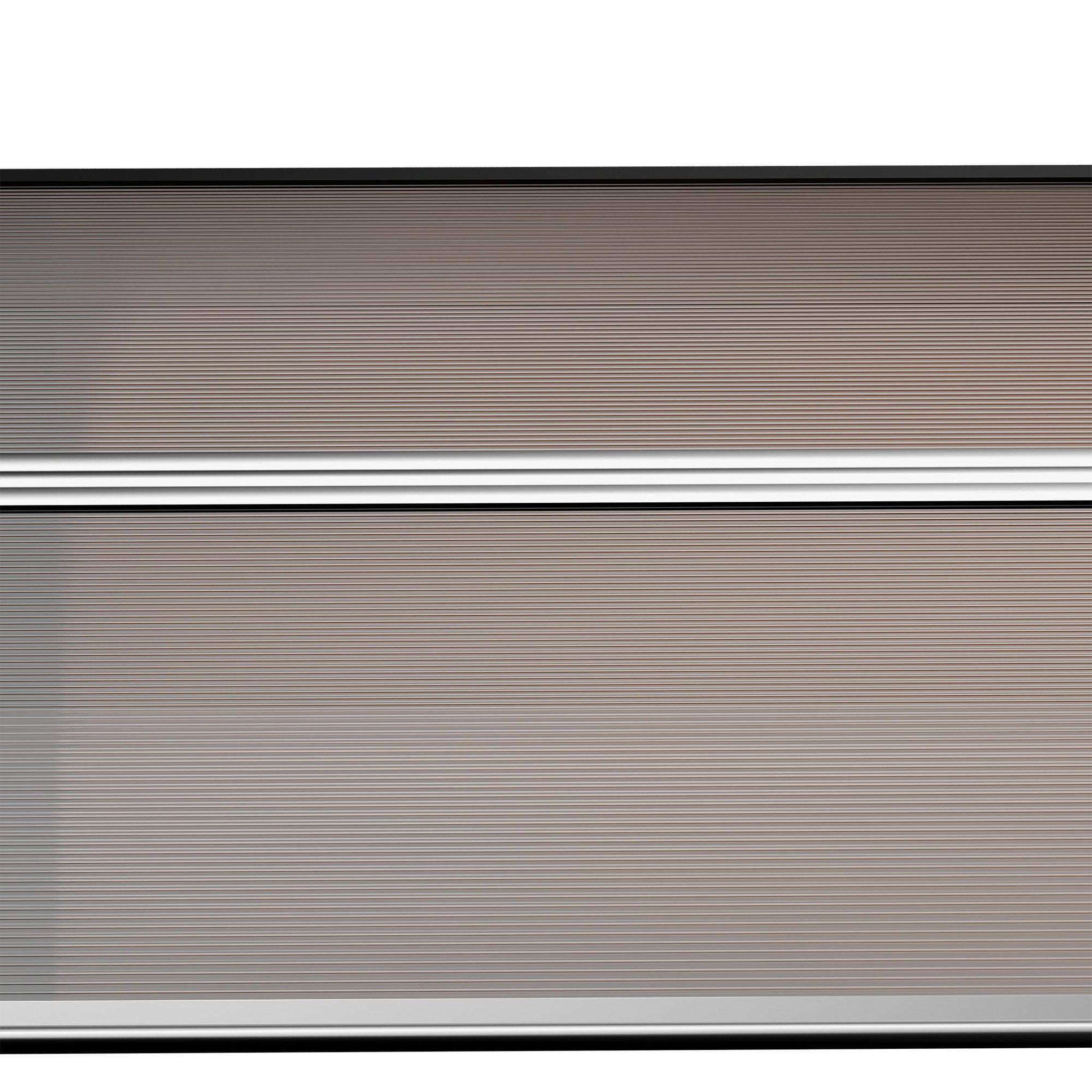 Voir la diapositive 6 : OUTSUNNY Auvent marquise de porte design voûté arrondi dim. 200L x 96l x 27H cm polycarbonate fumé brun PP noir