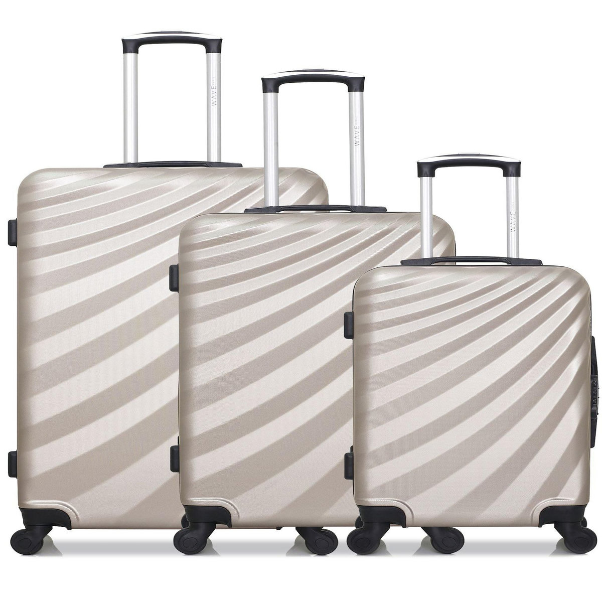 WAVE PARIS WAVE PARIS - Lot de 3 - Valise grand format, valise weekend et valise cabine DANUBE