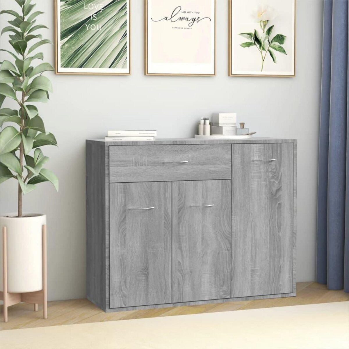 VIDAXL Buffet Sonoma gris 88x30x70 cm Bois d'ingenierie
