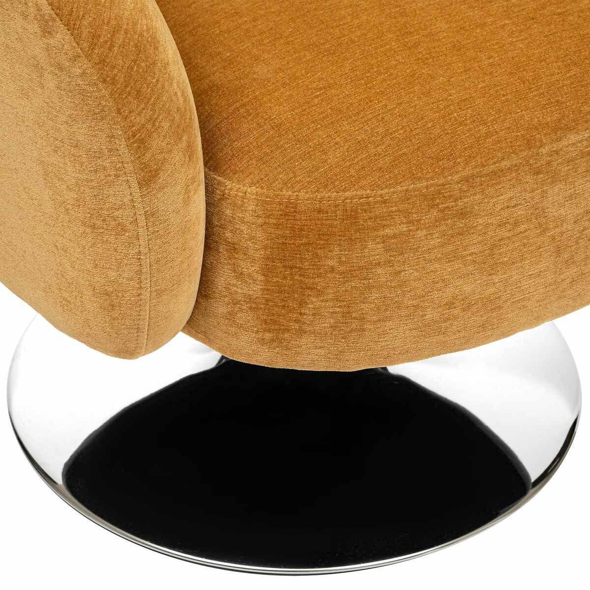 Voir la diapositive 2 : ATMOSPHERA Fauteuil Pivotant Velours  Edith  73cm Ocre