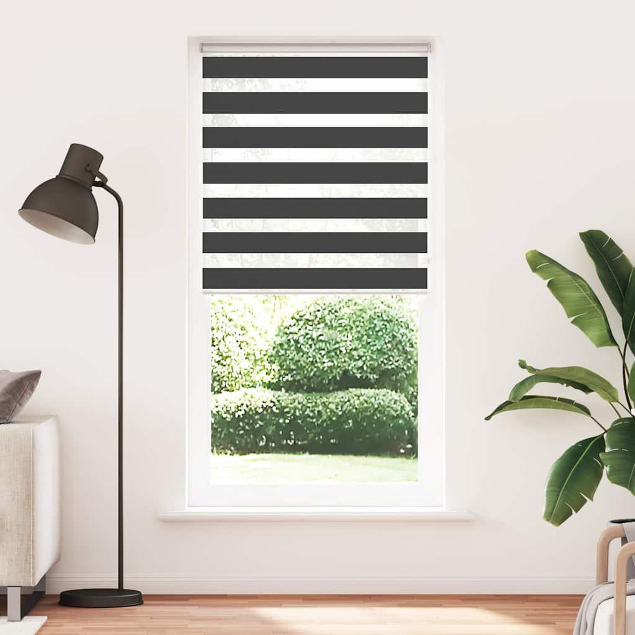 Voir la diapositive 2 : VIDAXL Store zebre noir 95x200 cm largeur du tissu 90,9 cm polyester