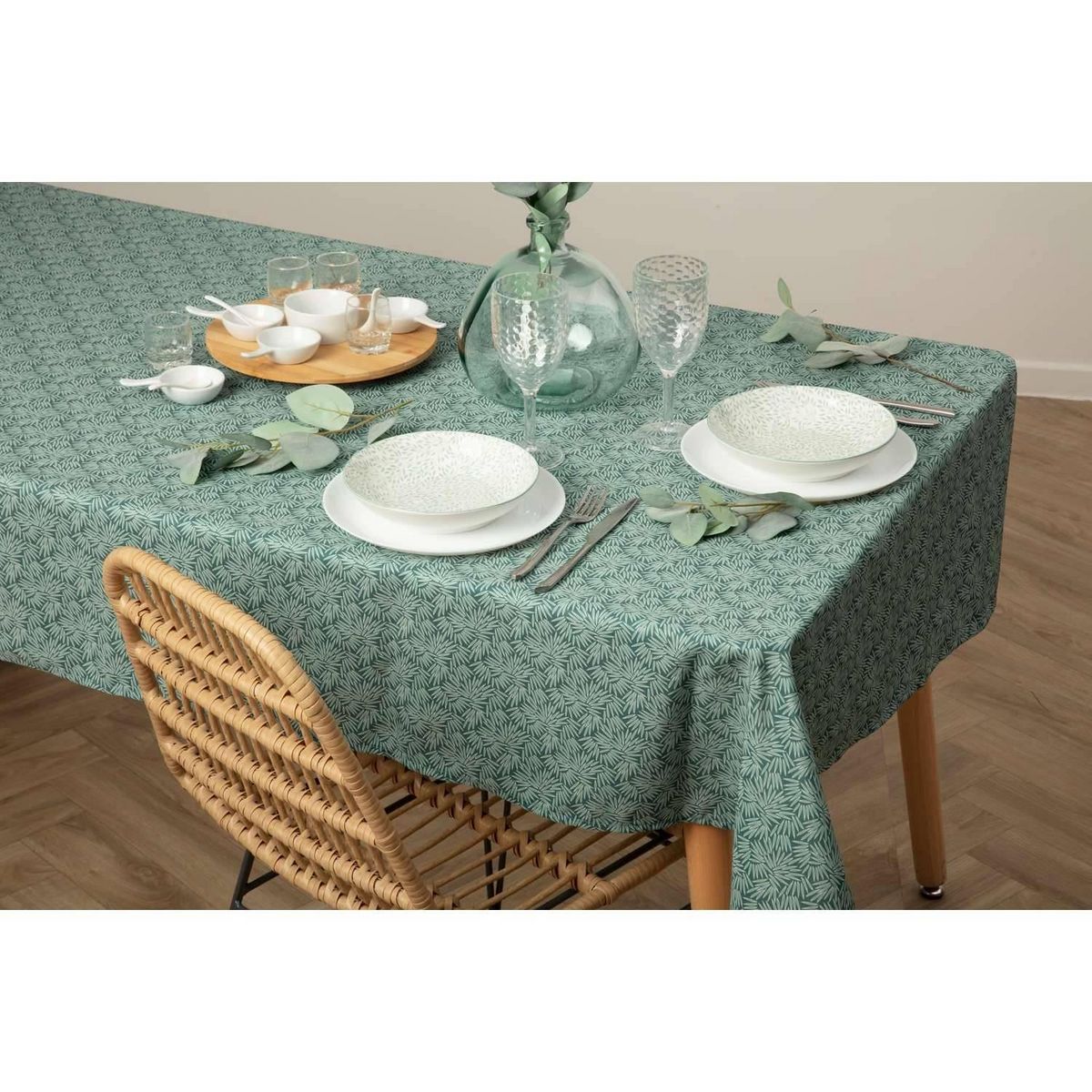 ATMOSPHERA Nappe anti-tache rectangulaire Sebring - 150 x 300 cm - Bleu