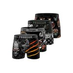 FREEGUN Lot de 4 boxers homme Rock Da Summer. Coloris disponibles : Noir