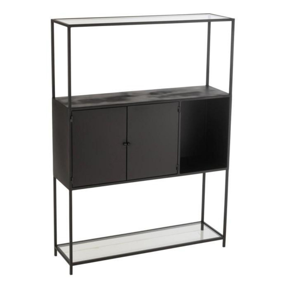 Paris Prix Étagère 2 Portes en Métal  Maryanne  126cm Noir