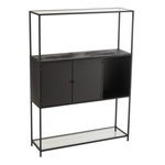 Paris Prix Étagère 2 Portes en Métal  Maryanne  126cm Noir