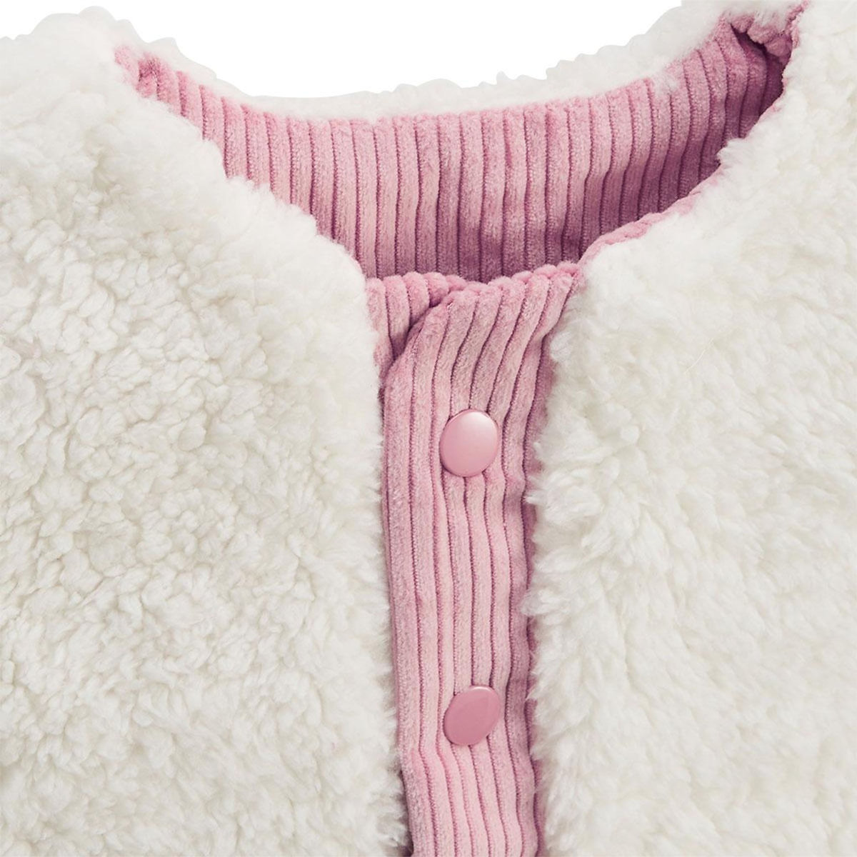 Petit Béguin Veste sans manches enfant réversible en sherpa Céleste