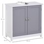 Voir la diapositive 3 : KLEANKIN Meuble salle de bain - meuble sous-vasque - placard 2 portes avec étagère - dim. 60L x 30l x 60H cm - MDF gris blanc