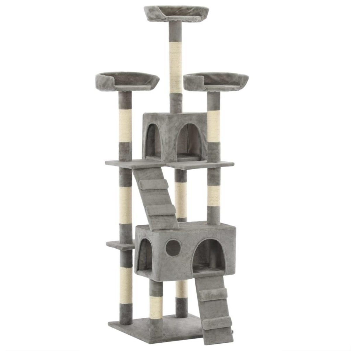 VIDAXL Arbre a chat avec griffoirs en sisal 170 cm Gris