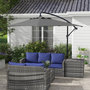 Voir la diapositive 2 : OUTSUNNY Parasol déporté rectangulaire dim. 294L x 193l x 250H cm pied en croix gris