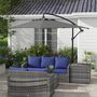 Voir la diapositive 2 : OUTSUNNY Parasol déporté rectangulaire dim. 294L x 193l x 250H cm pied en croix gris