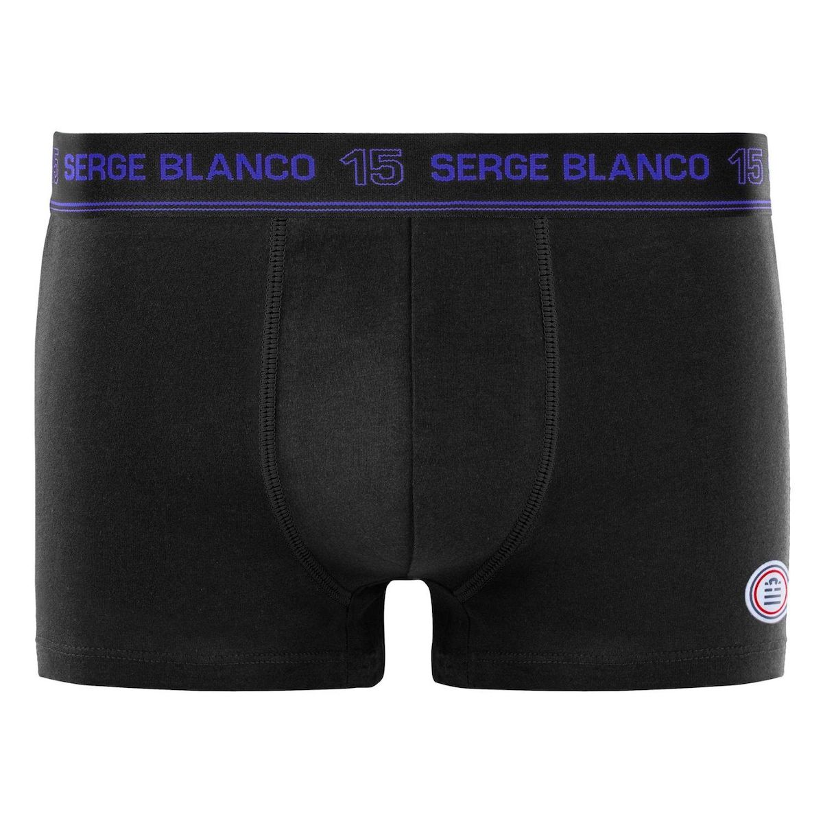 SERGE BLANCO Lot de 4 boxers homme en coton Class uni ceinture colorée