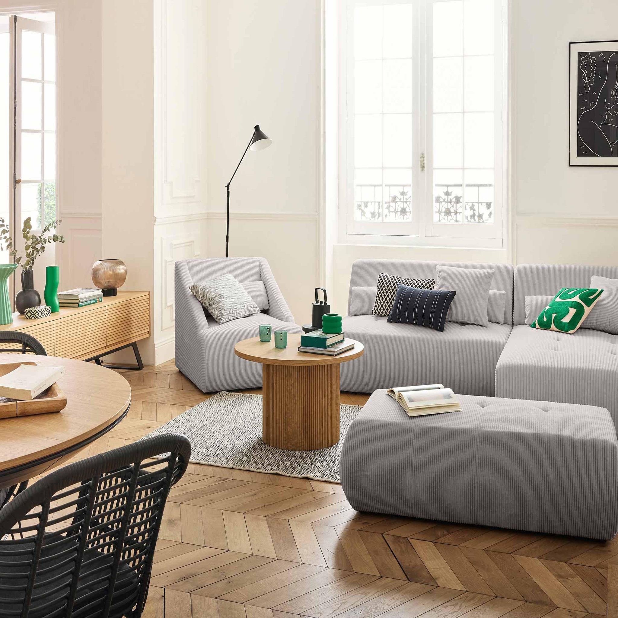 Voir la diapositive 3 : LISA DESIGN Onyx - fauteuil - en velours côtelé