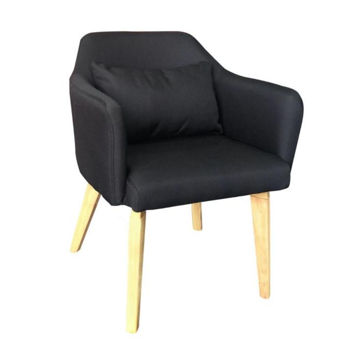 Paris Prix Lot de 2 Fauteuils Scandinave en Tissu  Delante  67cm Noir