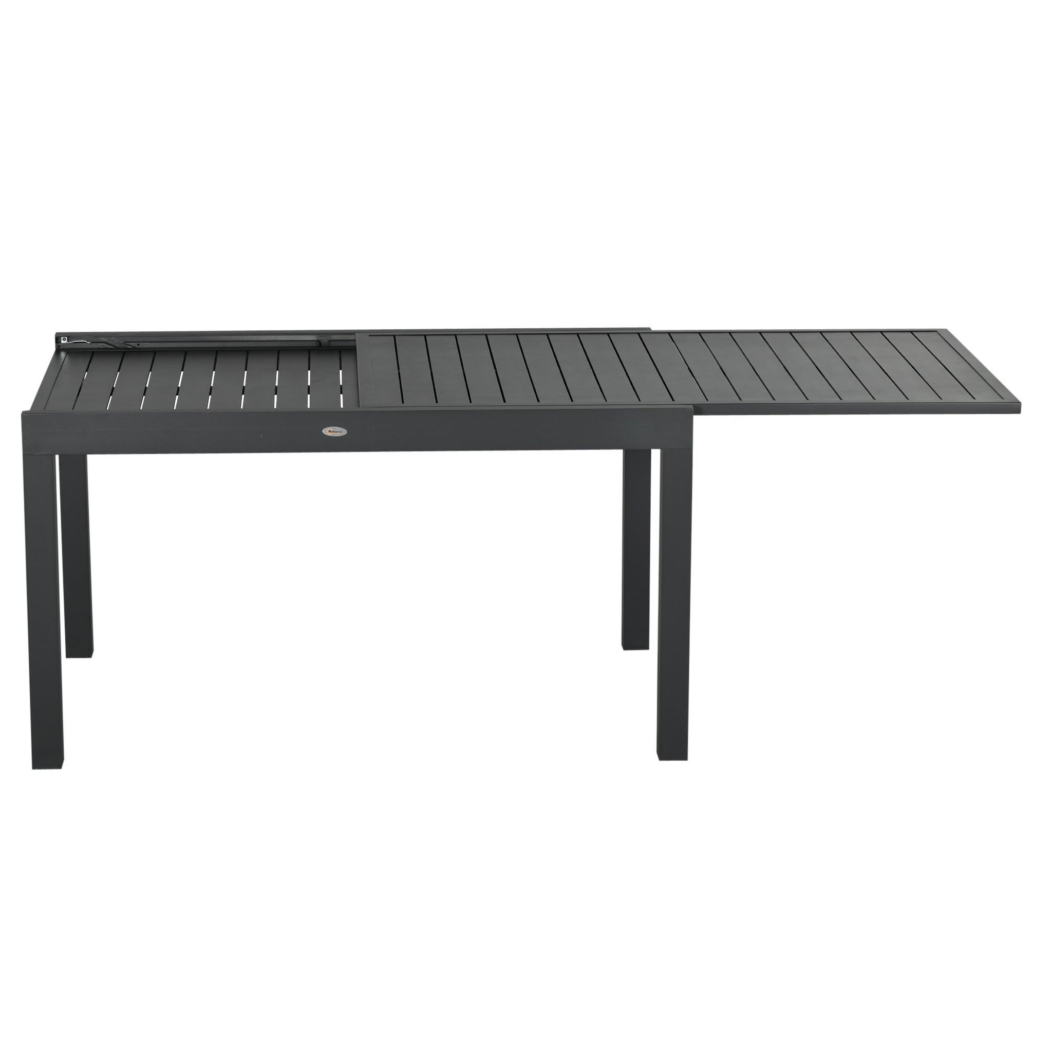 Voir la diapositive 4 : OUTSUNNY Ensemble de jardin 8 personnes chaises empilables table extensible 135/270l cm alu. Textilène gris