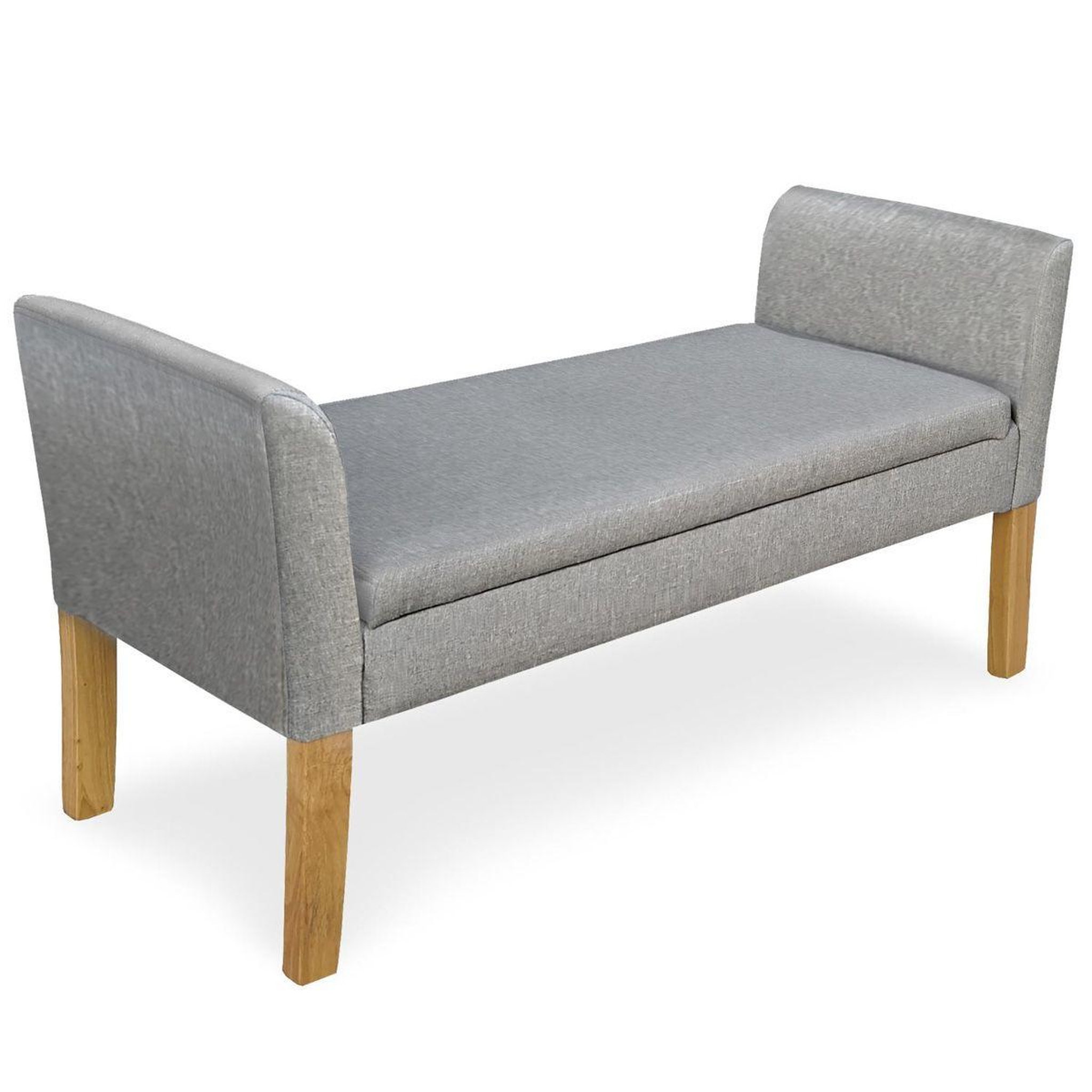 Paris Prix Banquette coffre en tissu  auguste  114cm gris