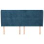 Voir la diapositive 3 : VIDAXL Tete de lit avec oreilles Bleu fonce 203x23x118/128 cm Velours