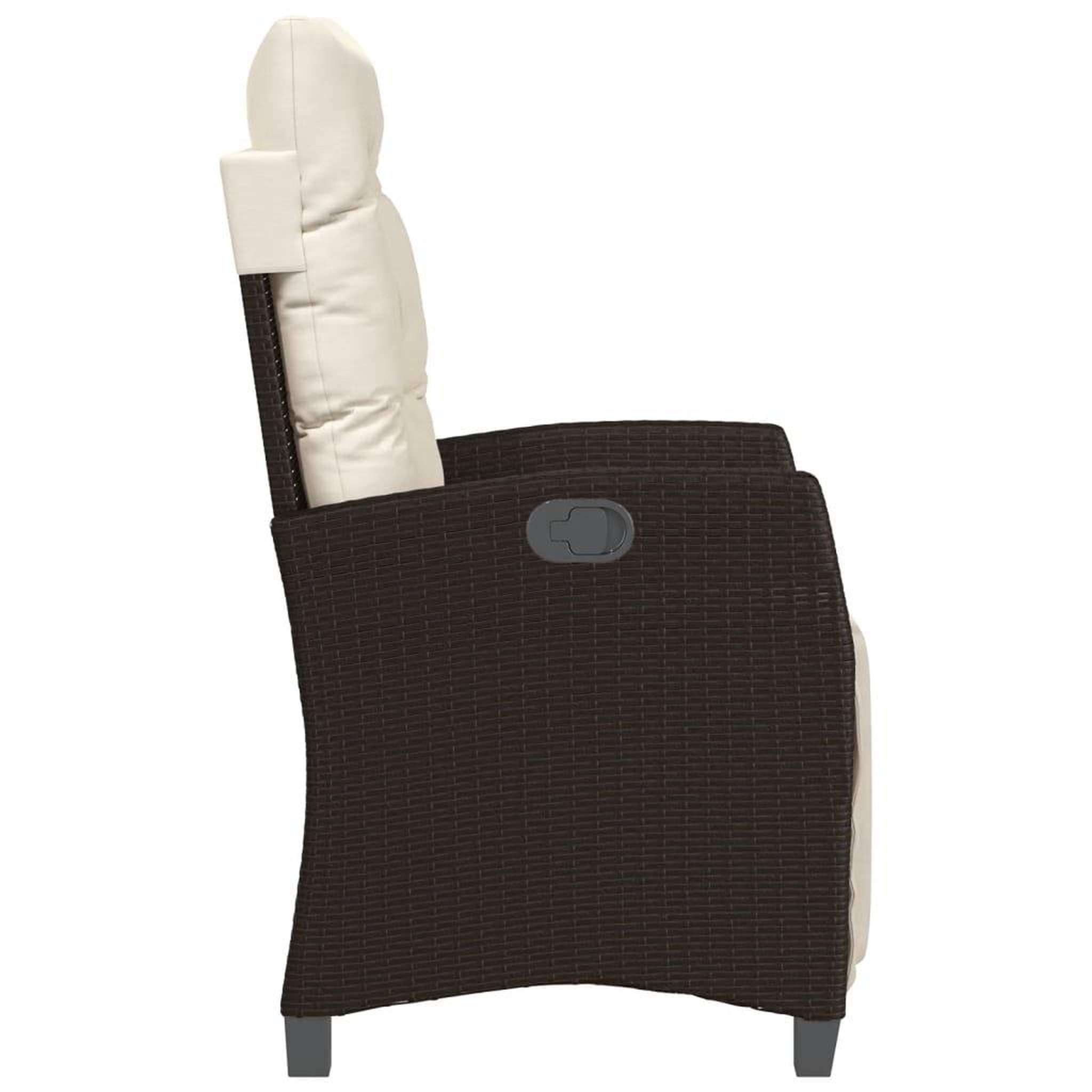 Voir la diapositive 5 : VIDAXL Chaise inclinable de jardin repose-pied marron resine tressee