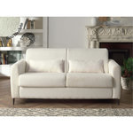 LISA DESIGN Owen - canapé 3 places convertible express couchage quotidien 140 cm matelas 12 cm en tissu bouclette. Coloris disponibles : Beige