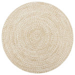 VIDAXL Tapis fait a la main Jute Blanc et naturel 120 cm