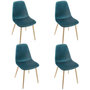 Voir la diapositive 1 : ATMOSPHERA Lot de 4 Chaises en Velours  Roka  85cm Bleu Canard
