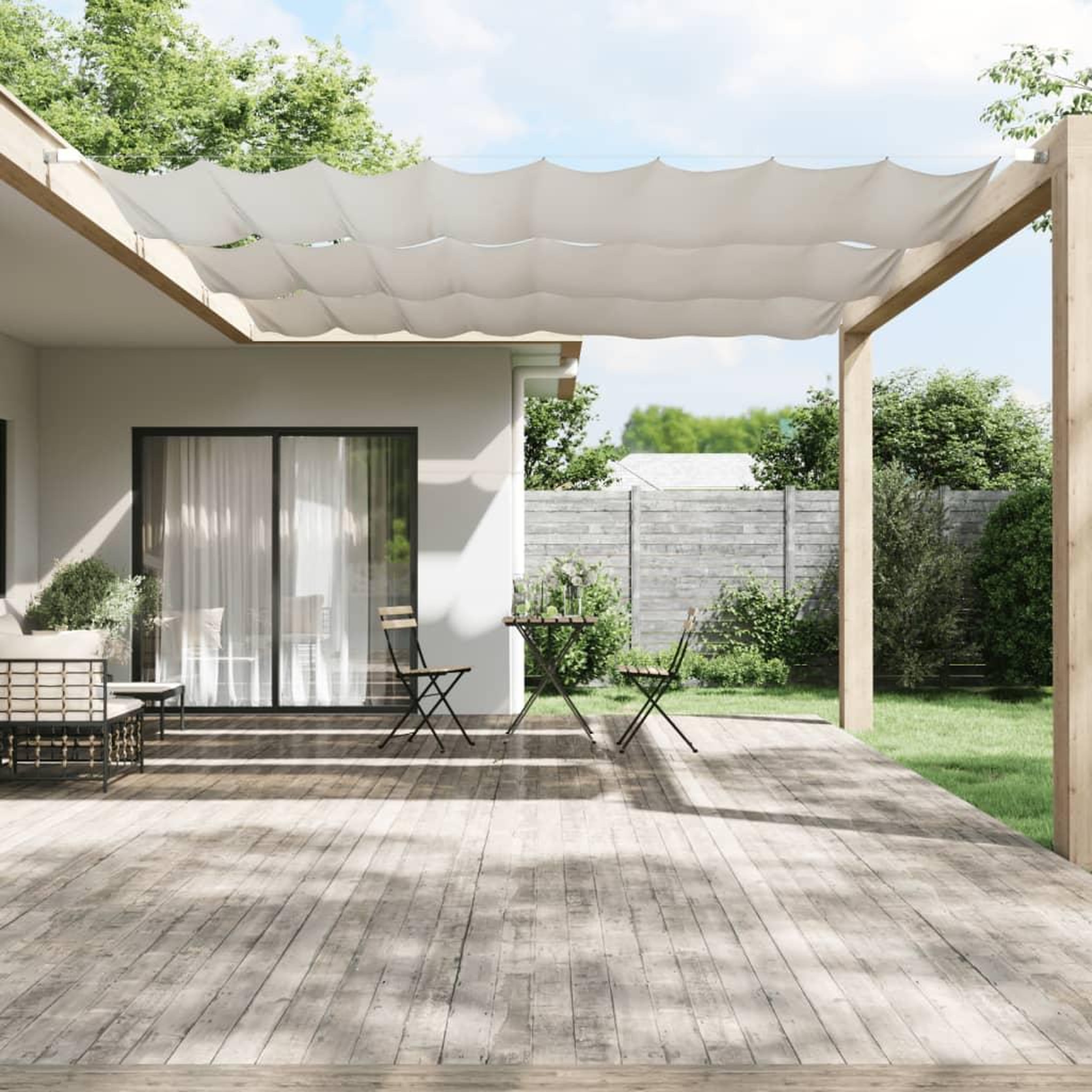 Voir la diapositive 1 : VIDAXL Auvent vertical Blanc 140x360 cm Tissu oxford