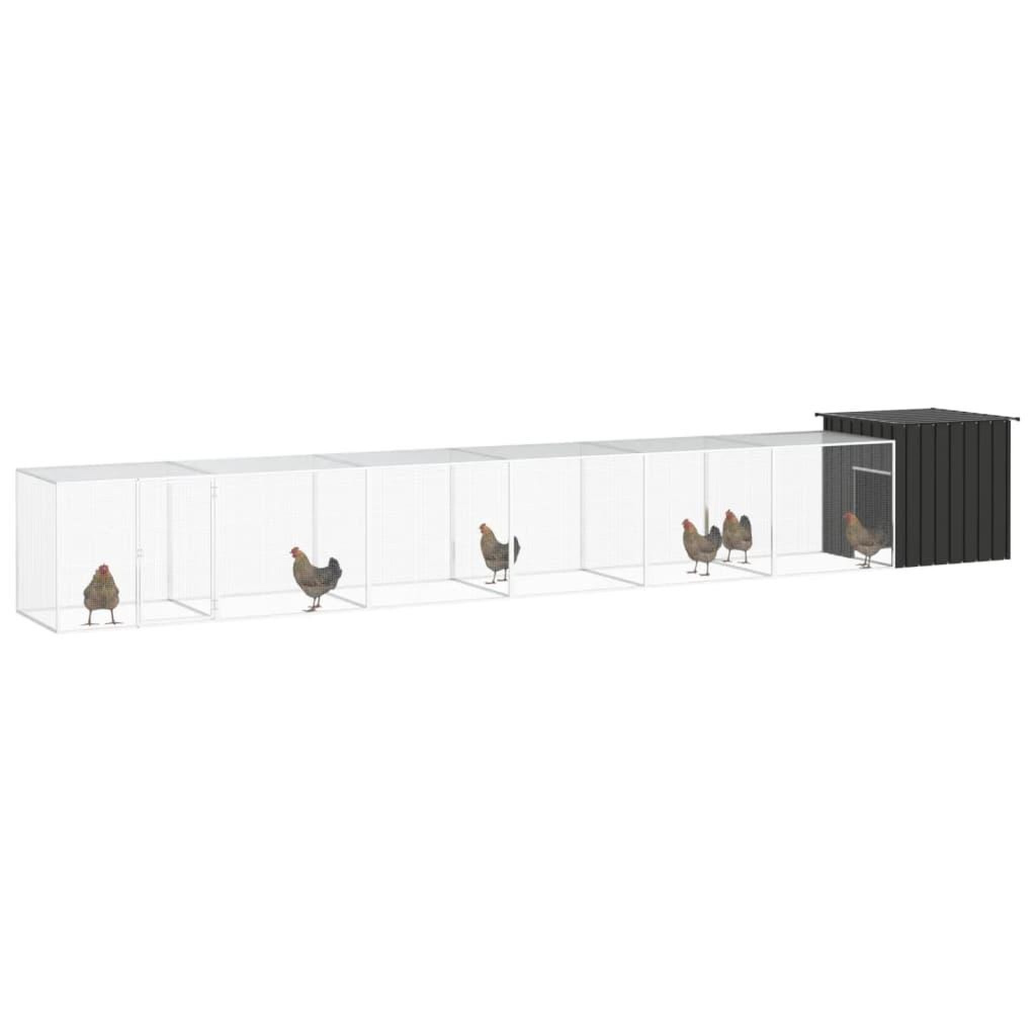 Voir la diapositive 2 : VIDAXL Poulailler Anthracite 700x91x100 cm Acier galvanise