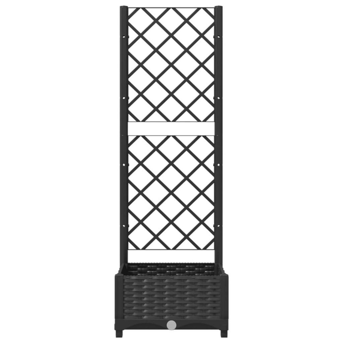 VIDAXL Jardiniere avec treillis Noir 40x40x121,5 cm PP