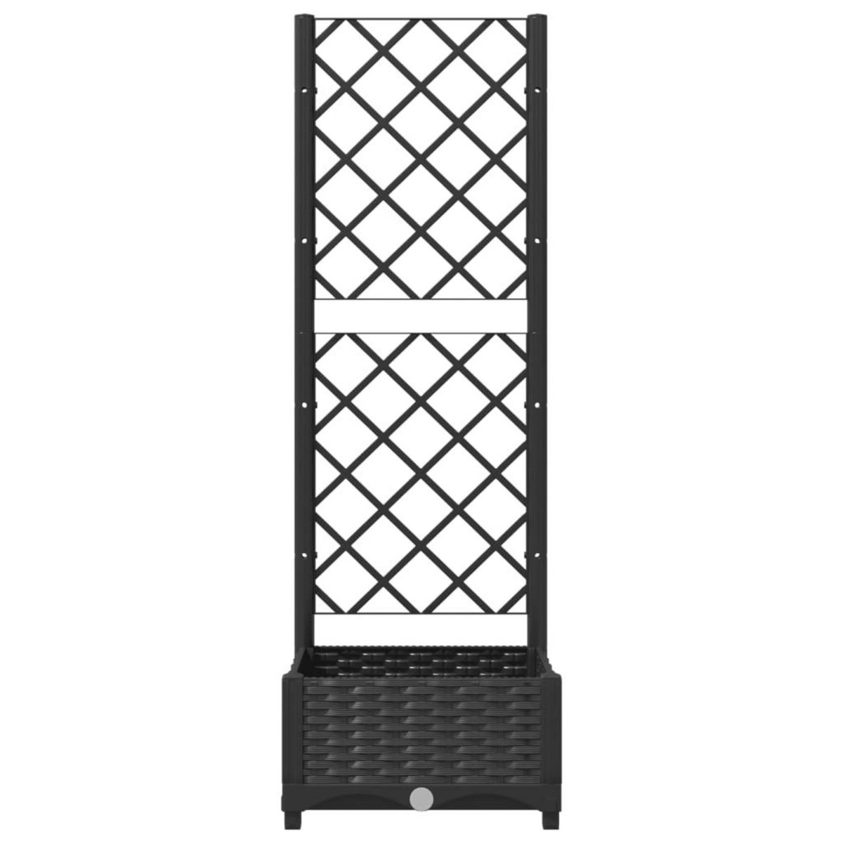 VIDAXL Jardiniere avec treillis Noir 40x40x121,5 cm PP