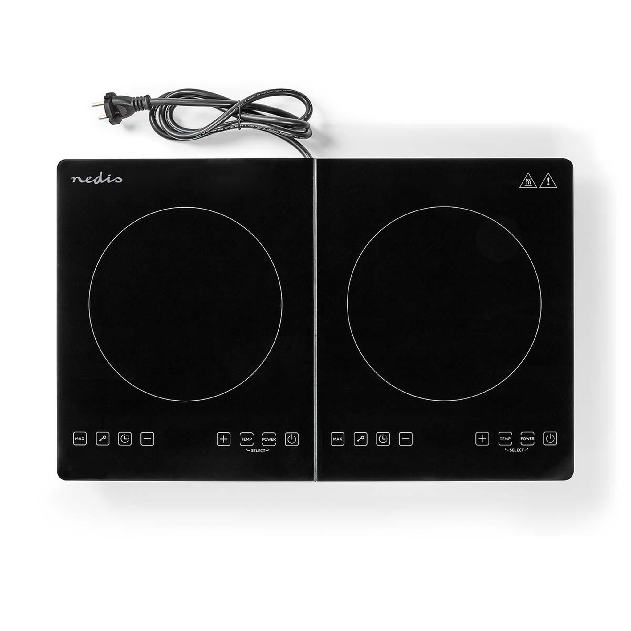 Voir la diapositive 3 : NEDIS Plaque à induction 2 foyer - sécurité enfants - 3500 w - noir - KAIP124CBK2