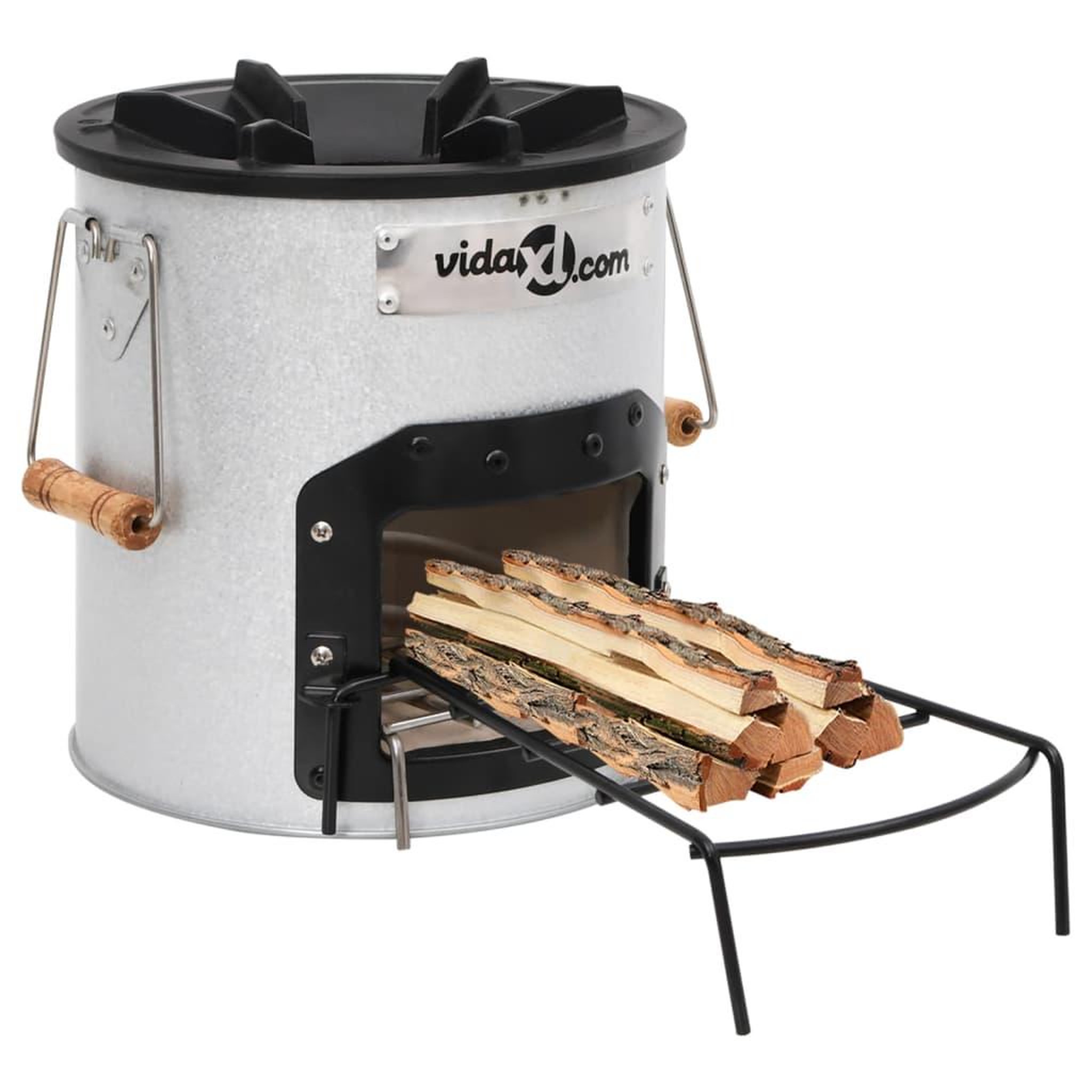 VIDAXL Poele a bois de camping Argente 45x25x26 cm Acier