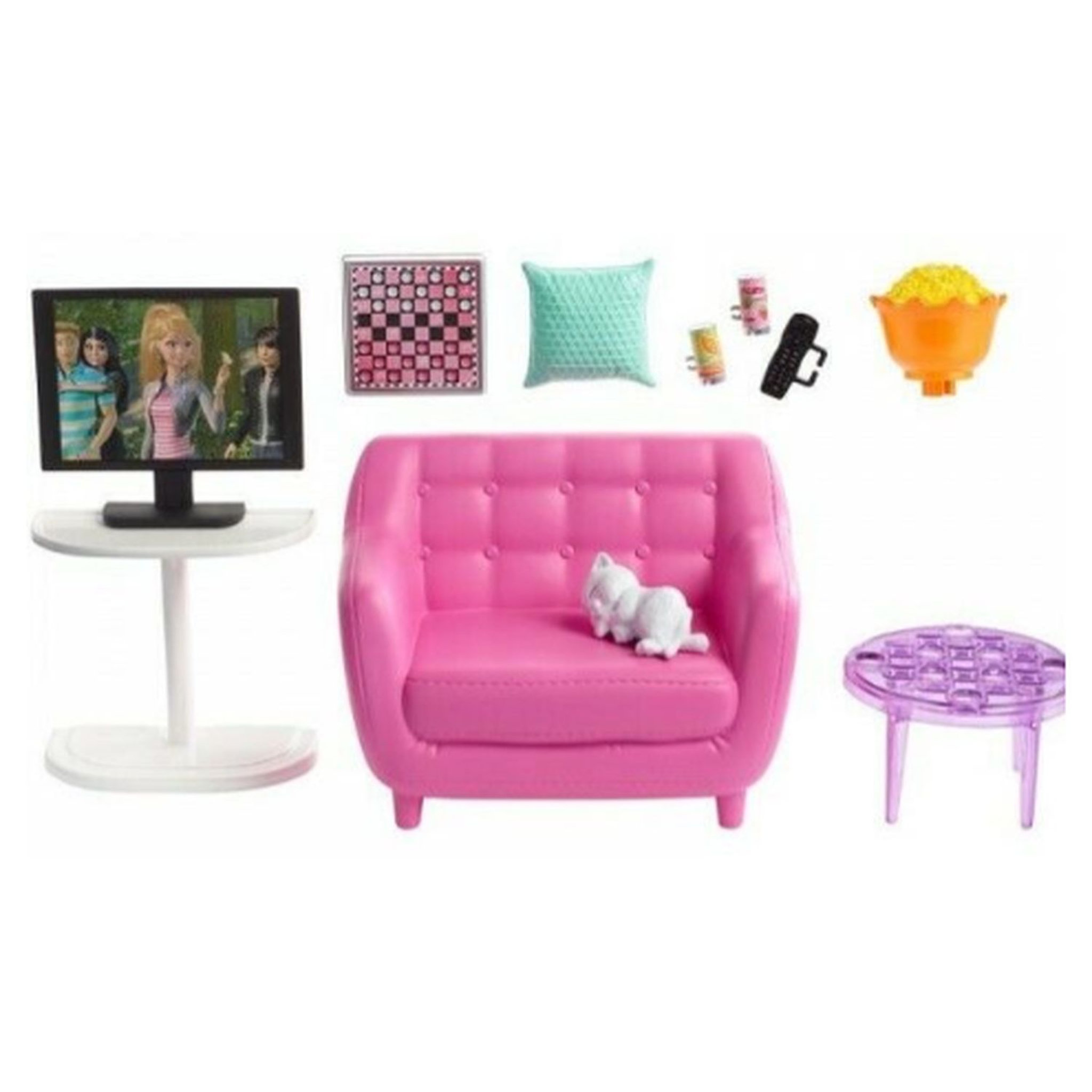 Voir la diapositive 1 : BARBIE Mini Playset Barbie avec chat blanc