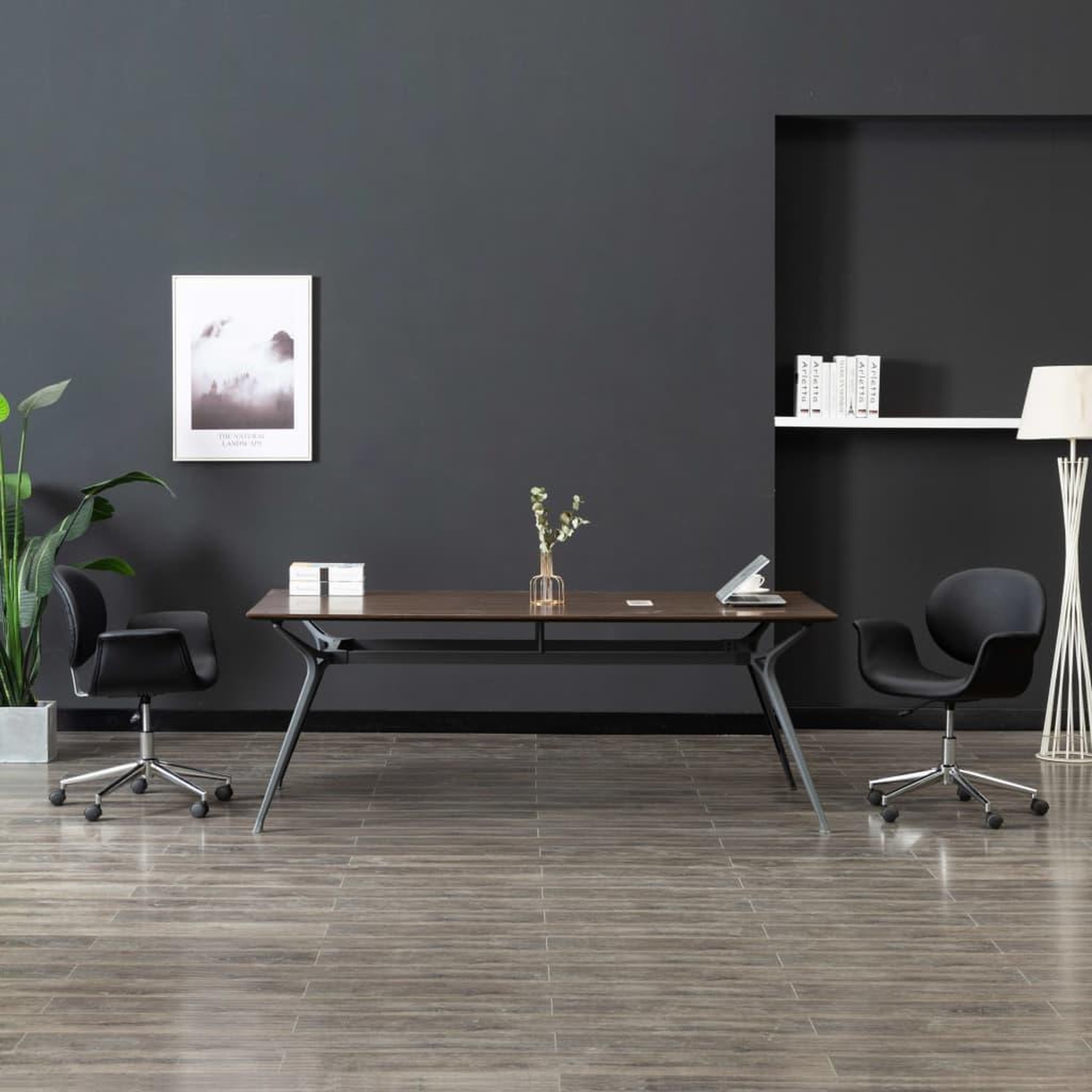 Voir la diapositive 1 : VIDAXL Chaise pivotante de bureau Noir Similicuir