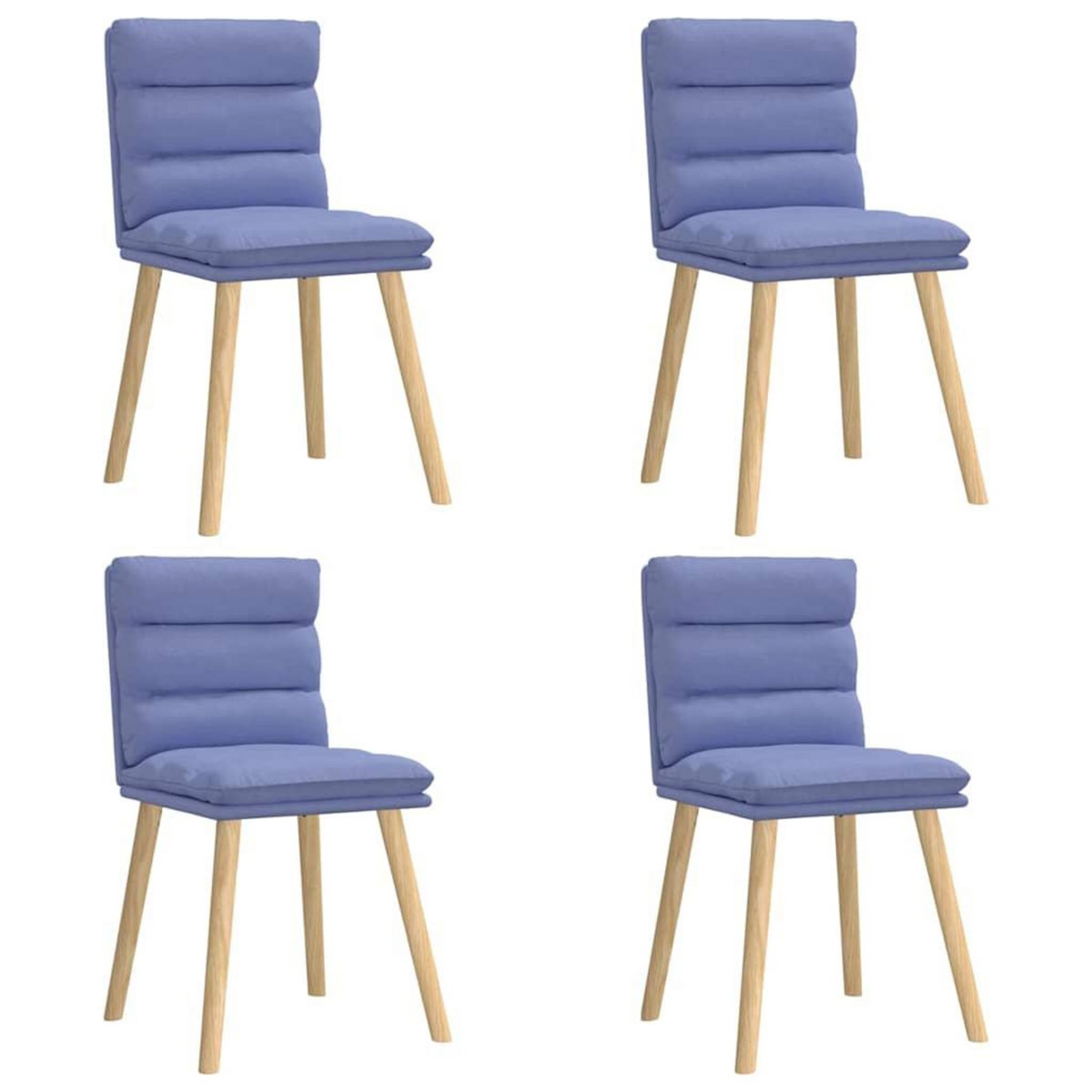 VIDAXL Chaises a manger lot de 4 bleu jean tissu